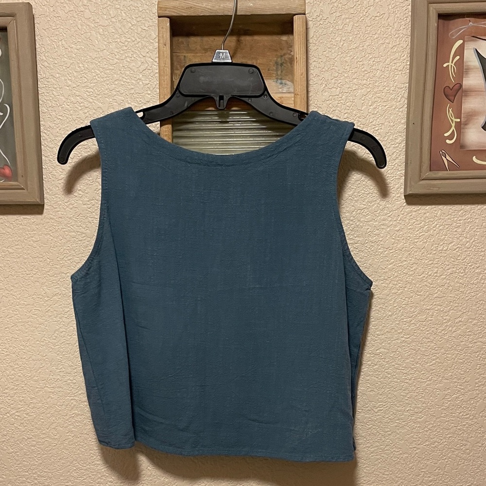 Elegant Teal Sleeveless Women's Tank Top & Pants